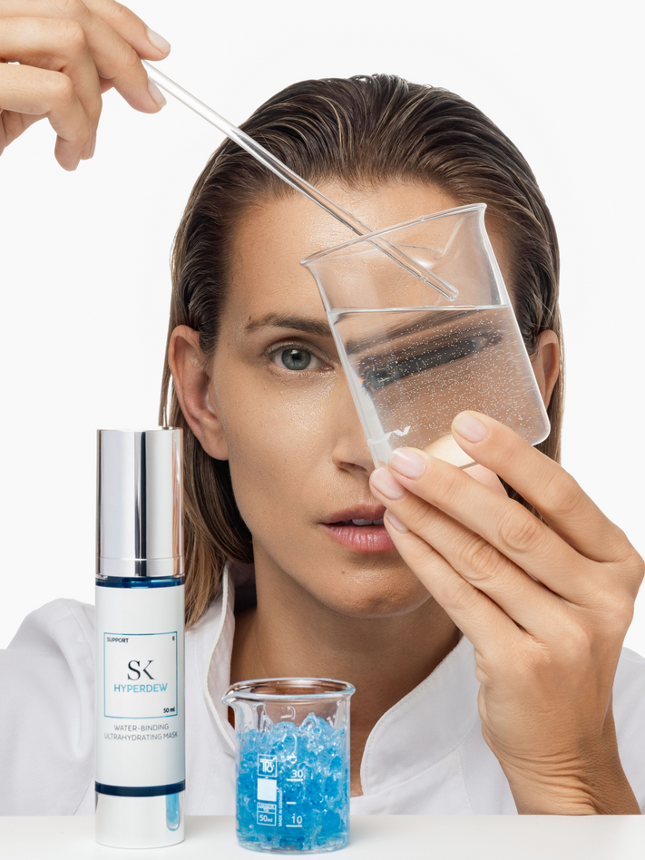 Skintegra Hyperdew hidratantna maska s 5% derivata azelaične kiseline, probiotičkim fermentima i NMF-om u laboratoriju